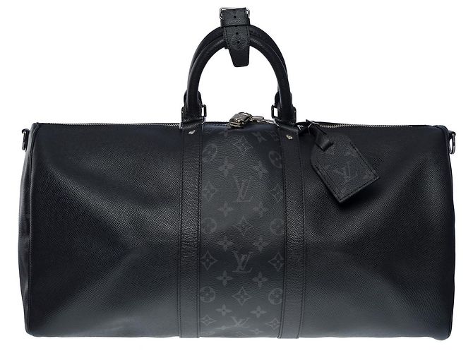 Borsa LOUIS VUITTON Keepall in Pelle Nera - 101147 Nero - vista 2