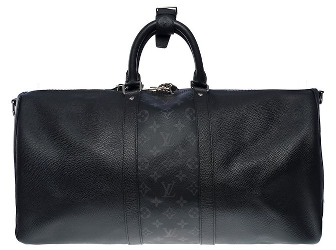 Borsa LOUIS VUITTON Keepall in Pelle Nera - 101147 Nero - vista 3