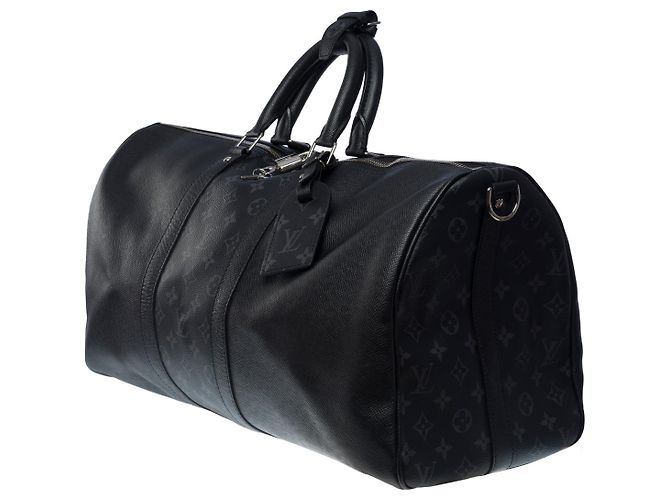 Borsa LOUIS VUITTON Keepall in Pelle Nera - 101147 Nero - vista 4