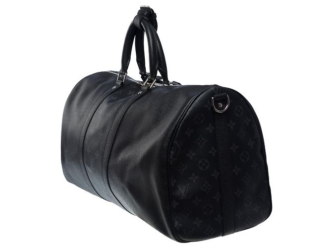 Borsa LOUIS VUITTON Keepall in Pelle Nera - 101147 Nero - vista 5