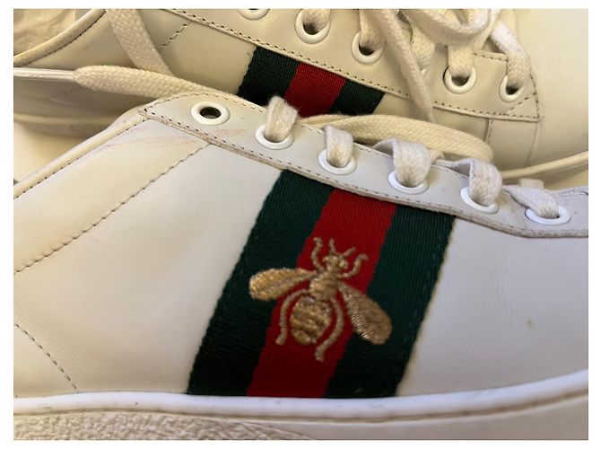 Gucci Bee Sneaker aus Leder weiß - Ansicht 7