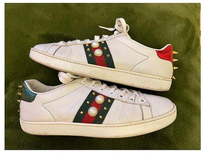 Gucci Pearl Sneaker aus Leder weiß - Ansicht 3