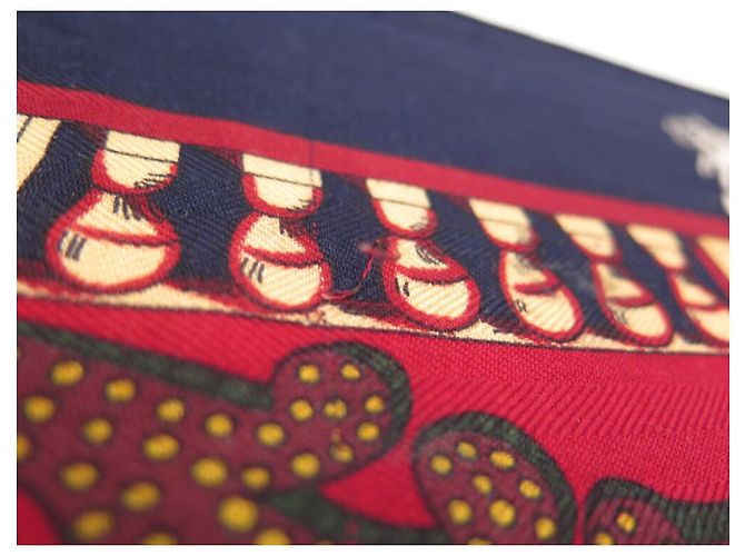 Hermès HERMES SCIALLE IL PARADISO DEL RE 140 SCIARPA IN CASHMERE E SETA BLU NAVY CM - vista 11