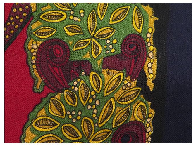 Hermès HERMES SCIALLE IL PARADISO DEL RE 140 SCIARPA IN CASHMERE E SETA BLU NAVY CM - vista 13