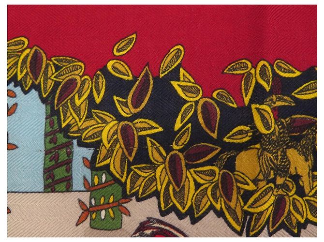 Hermès HERMES SCIALLE IL PARADISO DEL RE 140 SCIARPA IN CASHMERE E SETA BLU NAVY CM - vista 15