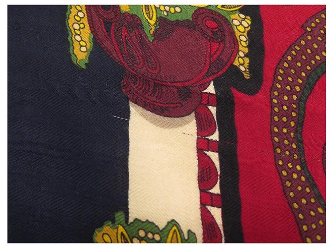 Hermès HERMES SCIALLE IL PARADISO DEL RE 140 SCIARPA IN CASHMERE E SETA BLU NAVY CM - vista 6