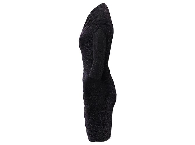 Mini Abito Maje Riola Stretch Bodycon in Poliammide Nero - vista 2