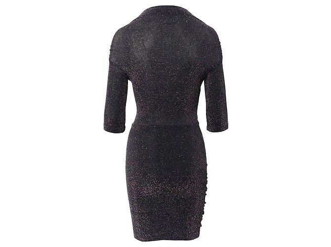 Mini Abito Maje Riola Stretch Bodycon in Poliammide Nero - vista 3