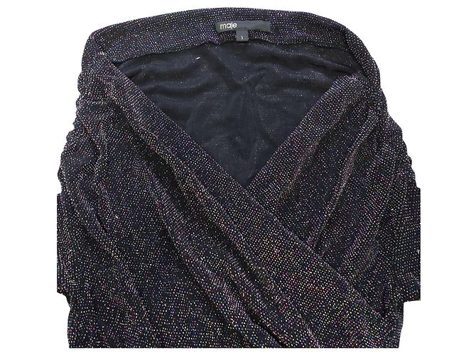 Mini Abito Maje Riola Stretch Bodycon in Poliammide Nero - vista 4
