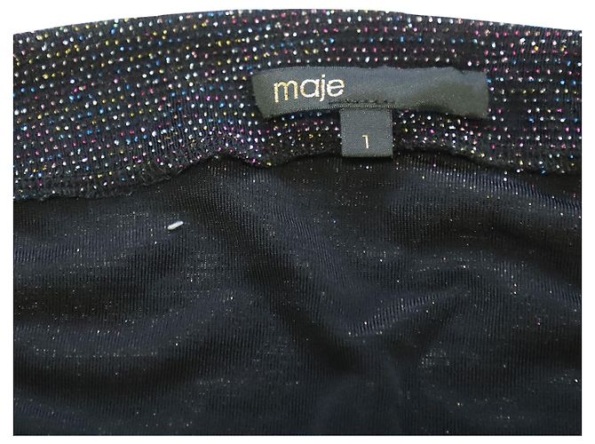 Mini Abito Maje Riola Stretch Bodycon in Poliammide Nero - vista 5