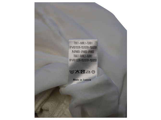 Sandro Paris Etuikleid mit Netzeinsätzen aus cremefarbenem Polyester Weiß Roh - Ansicht 6