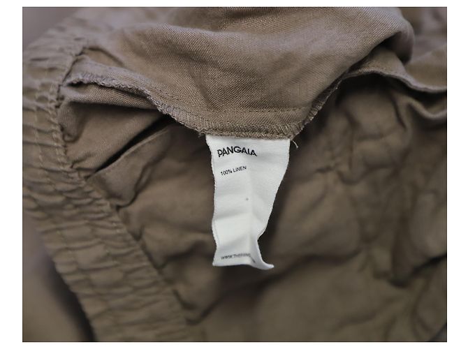 Autre Marque Pangaia Garterized Drawstring Track Pants in Brown Linen - view 6