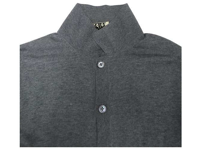 Acne Studios Buttondown-Strickjacke mit Kragen aus grauer Wolle - Ansicht 3