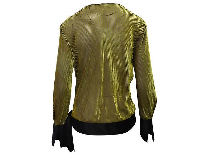 Camicetta avvolgente Diane Von Furstenberg in viscosa oro e nera Stampa python - vista 3