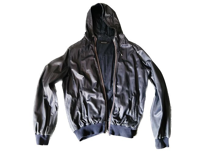 Gucci Superleichte Lammlederjacke Marineblau - Ansicht 3