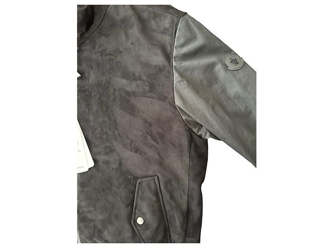 Moncler Bomber Barelles in camoscio nero - vista 10