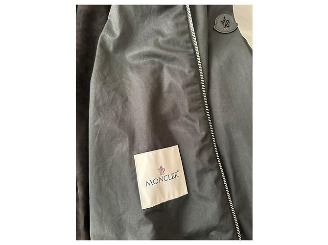 Moncler Bomber Barelles in camoscio nero - vista 13