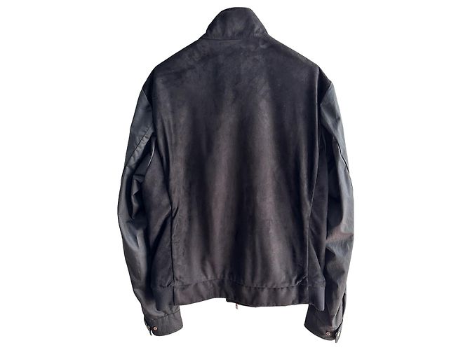 Moncler Bomber Barelles in camoscio nero - vista 2