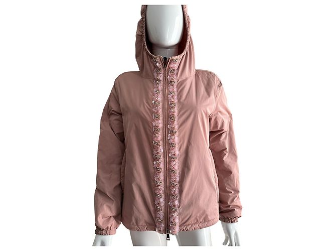 Moncler chaqueta bomber plateada adornada Rosa - vista 11