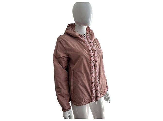 Moncler chaqueta bomber plateada adornada Rosa - vista 14