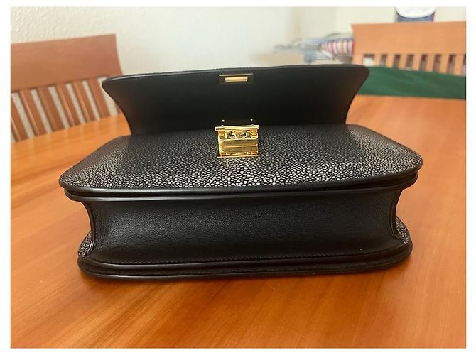 Borsa a mano Céline in pelle di razza blu scuro - vista 4