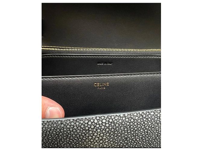 Borsa a mano Céline in pelle di razza blu scuro - vista 7