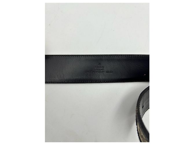 Louis Vuitton Gürtel Interlocking Buckle Beige Leder und Canvas - Ansicht 2