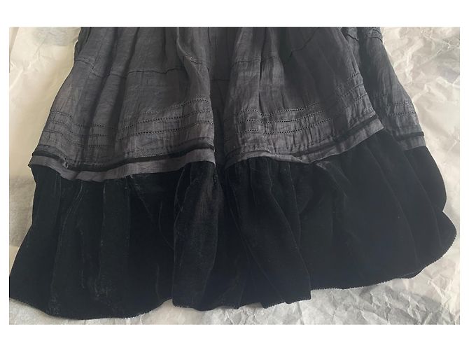 Gonna Louis Vuitton in velluto e crêpe nera Nero - vista 7