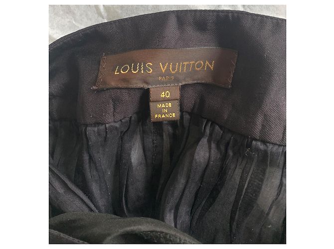 Gonna Louis Vuitton in velluto e crêpe nera Nero - vista 8