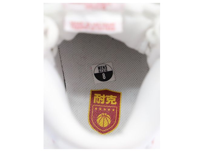 Nike Air Force 1 Sneakers alte 'Nai Ke' in Pelle Bianco Rosso - vista 6