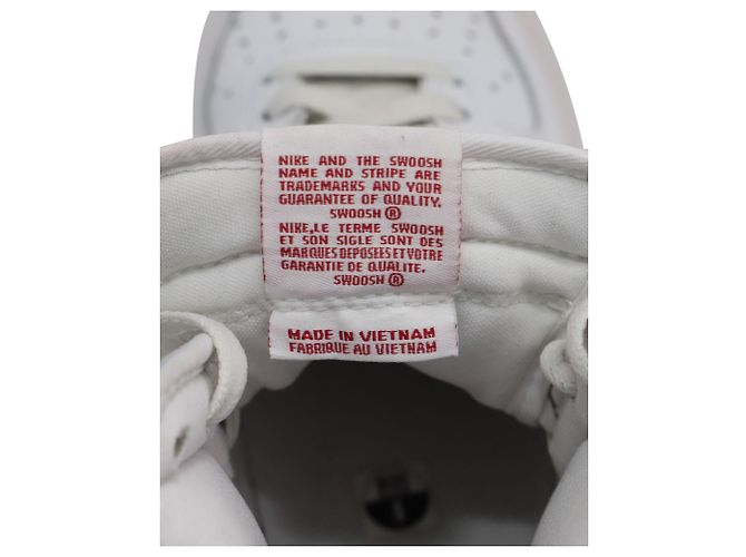 Nike Air Force 1 Sneakers alte 'Nai Ke' in Pelle Bianco Rosso - vista 8