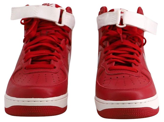 Nike Air Force 1 Sneaker alta "Nai Ke" in pelle Summit rossa e bianca Rosso - vista 2