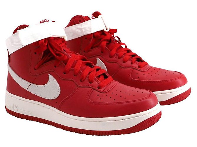 Nike Air Force 1 Sneaker alta "Nai Ke" in pelle Summit rossa e bianca Rosso - vista 4