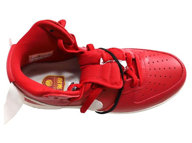 Nike Air Force 1 Sneaker alta "Nai Ke" in pelle Summit rossa e bianca Rosso - vista 6