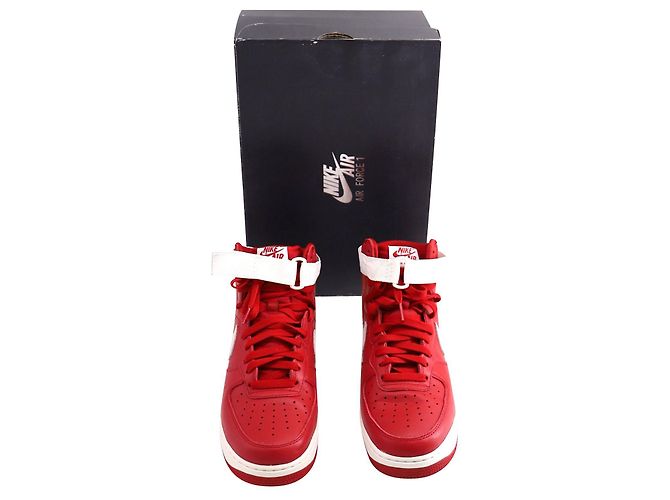 Nike Air Force 1 Sneaker alta "Nai Ke" in pelle Summit rossa e bianca Rosso - vista 9