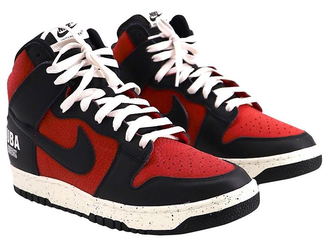 Nike x Undercover Dunk High 1985 in Pelle Rosso Palestra - vista 2