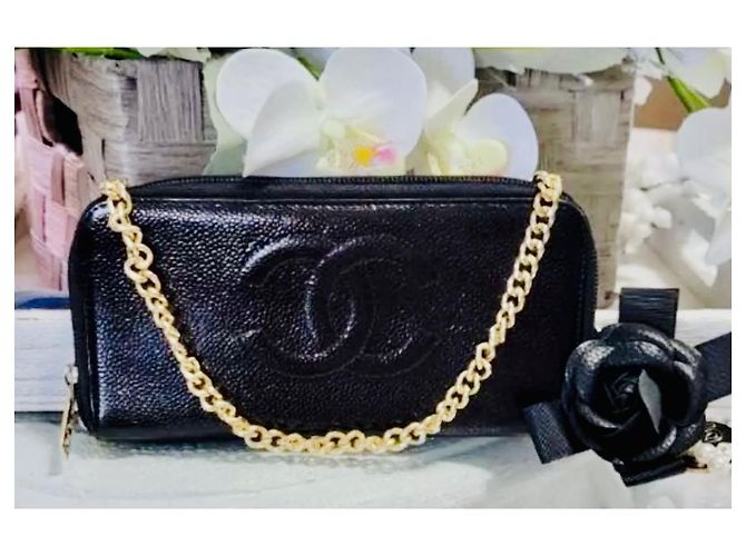 Chanel Black  CC Caviar leather wallet - view 18