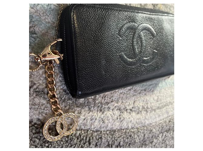 Chanel Black  CC Caviar leather wallet - view 24