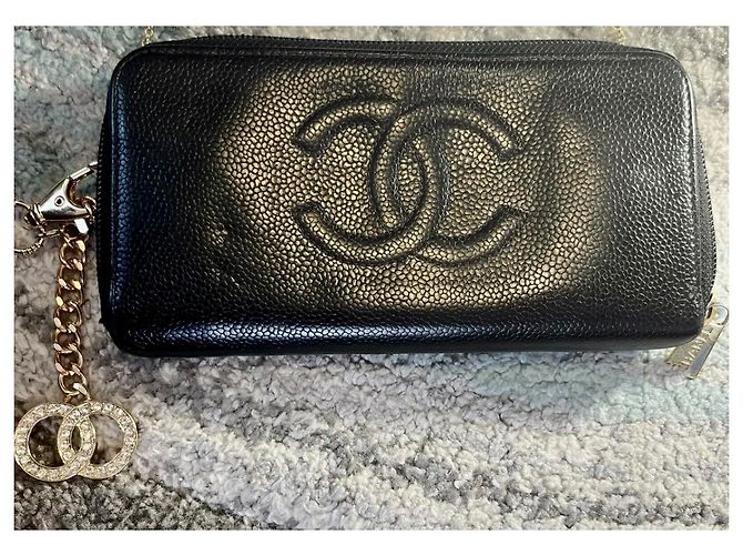 Chanel Black  CC Caviar leather wallet - view 26