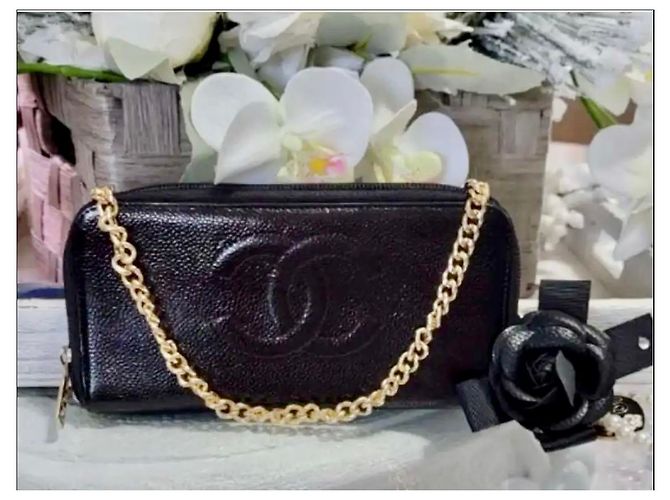Chanel Black  CC Caviar leather wallet - view 29