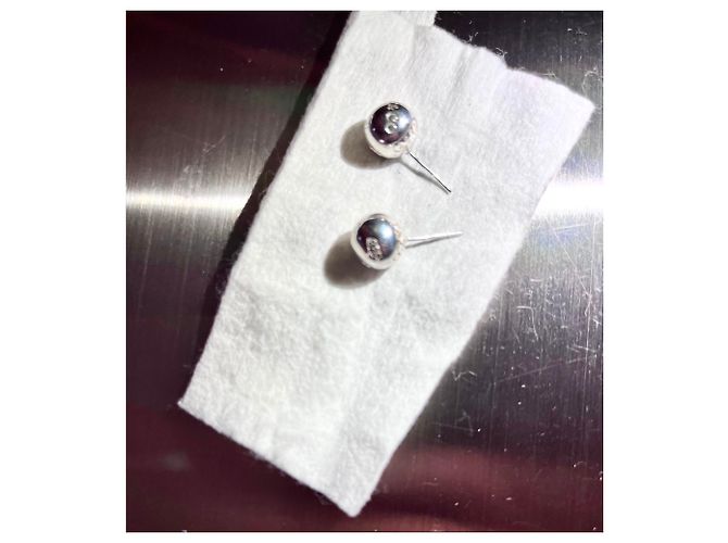 Vintage Tiffany & Co. orecchini con testa a sfera Argento Silver hardware - vista 11
