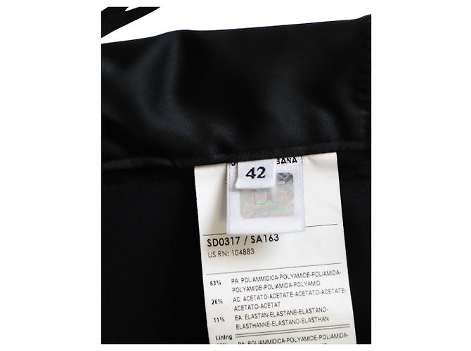 Dolce & Gabbana Spaghettiträger-Midikleid aus schwarzem Polyamid - Ansicht 9