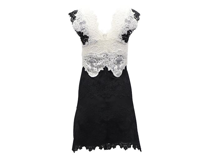 Sandro Butterfly Lace Mini Robe en Polyester Noir - vue 3