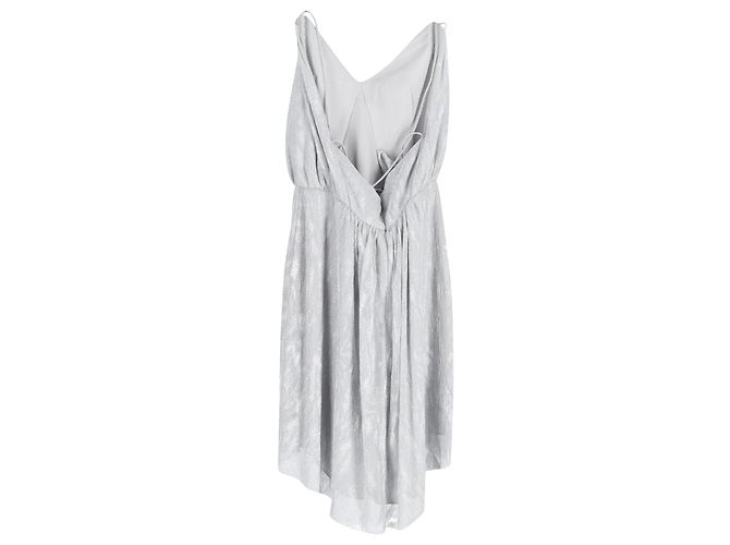 Iro Louxor Gerafftes Metallic-Strick-Minikleid aus silberfarbenem Polyester - Ansicht 2