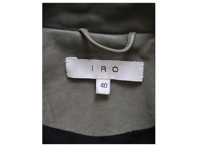 Chaqueta motera corta Iro de piel de cordero gris - vista 5