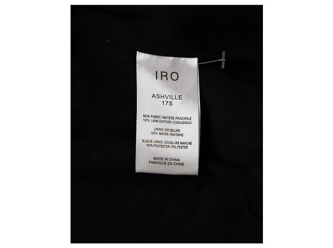 Chaqueta motera corta Iro de piel de cordero gris - vista 6