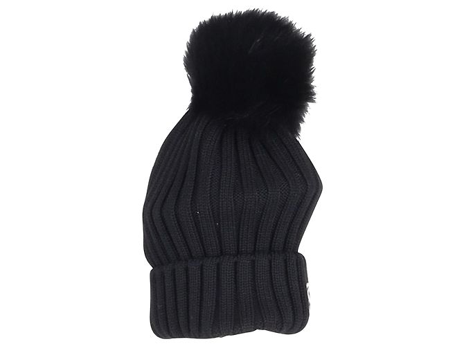Gorro Moncler de Lana con Pom Pom en Lana Negro - vista 2