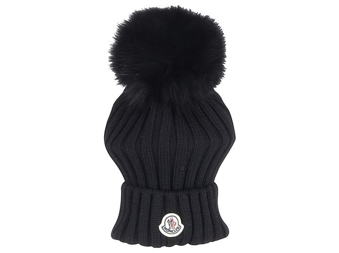 Gorro Moncler de Lana con Pom Pom en Lana Negro - vista 3