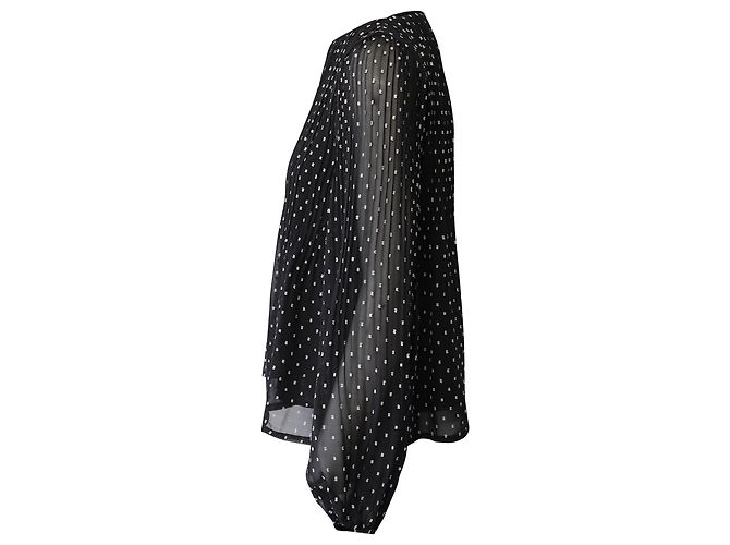 Blusa de manga larga con lunares Maje en poliéster negro - vista 2