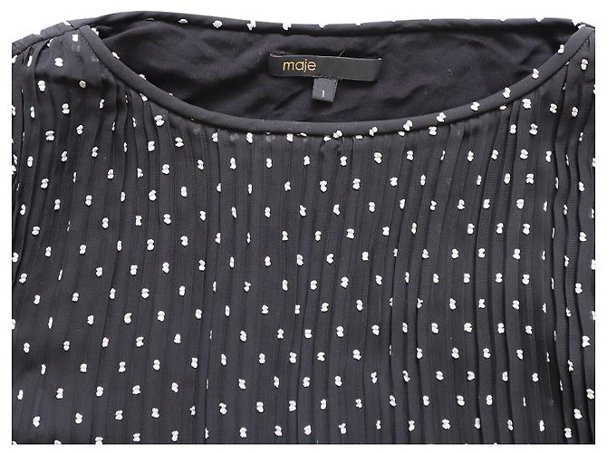 Blusa de manga larga con lunares Maje en poliéster negro - vista 4